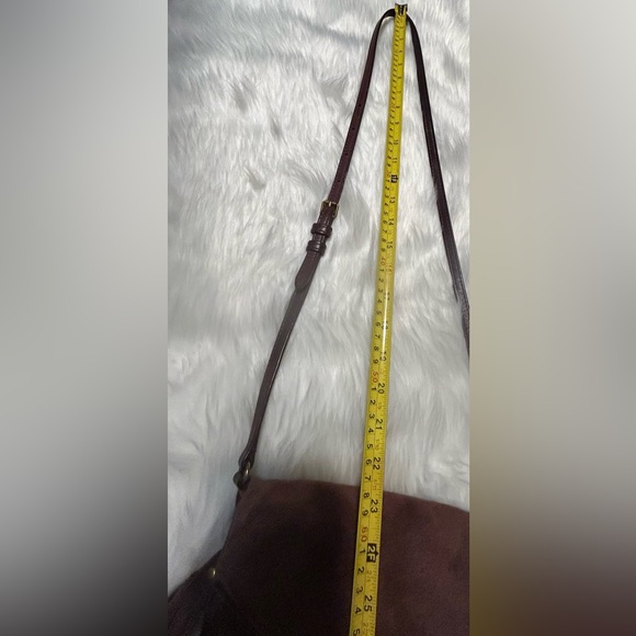 Frye Melissa Fold over Plum/Wine/Burgundy Leather/Suede Crossbody Bag - Picture 13 of 13